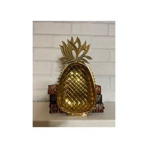 Mid Century Solid Hampton Brass Pineapple Trinket Tray